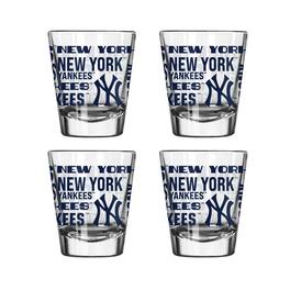 Logo Brands - New York Yankees 4-Pack 2oz. Shot Glass Set - Multicolor