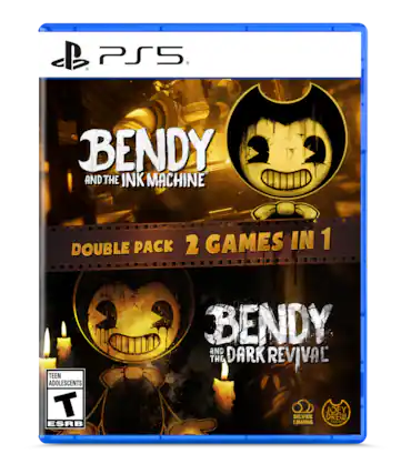 PS5 BENDY AND THE INK MACHINE DOUBLE PACK 2 GAMES IN 1 TEEN ADOLESCENTS T ESRB BENDY AND DARK THE REVIVAL JOEY SILVER DREW LINING - M (Mature 17+)