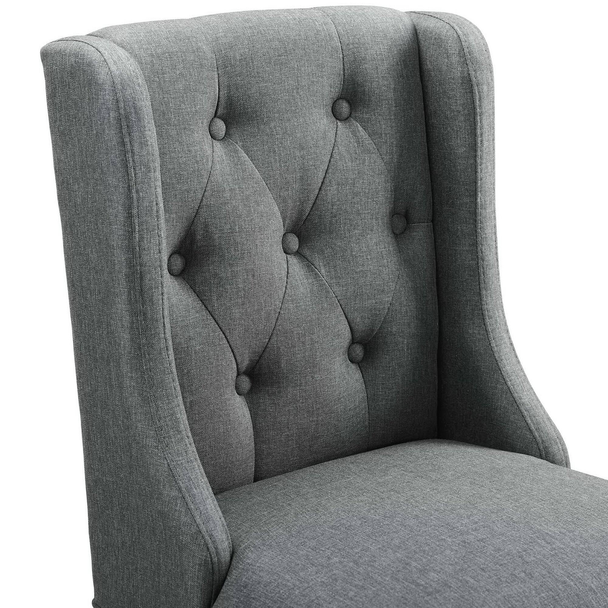 Alt View 1. Modway - Baronet Tufted Button Upholstered Fabric Counter Stool by Modway - Gray.