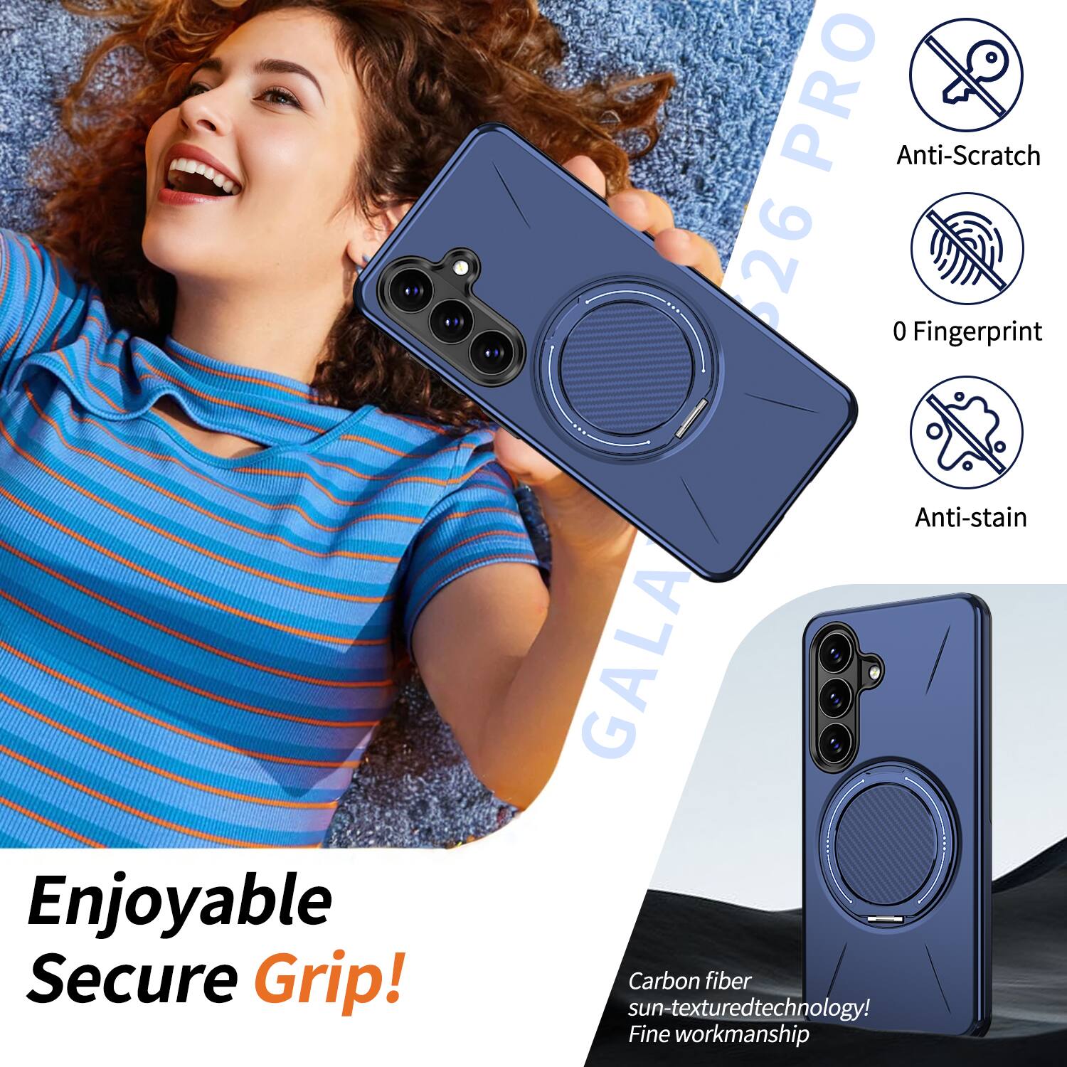 PRO Anti-Scratch 626 0 Fingerprint Enjoyable Secure Grip! Anti-stain GALA Carbon fiber sun-textured technology! Fine workmanship