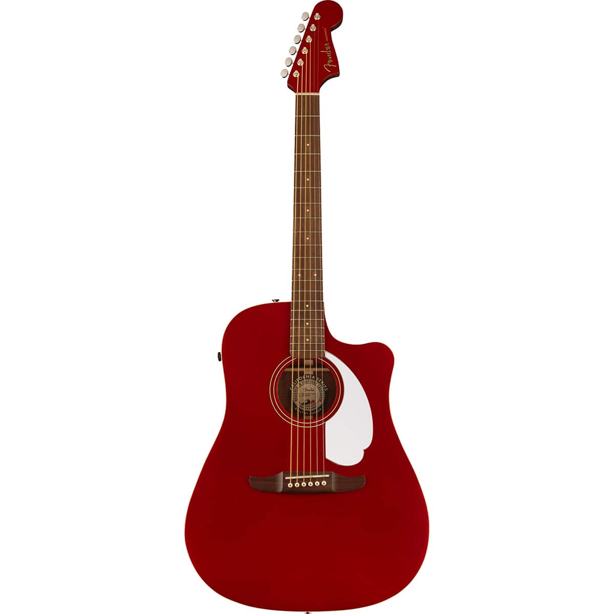 Fender - Redondo Player Acoustic Electric Guitar, Walnut Fingerboard, White Pickguard, Candy Apple Red