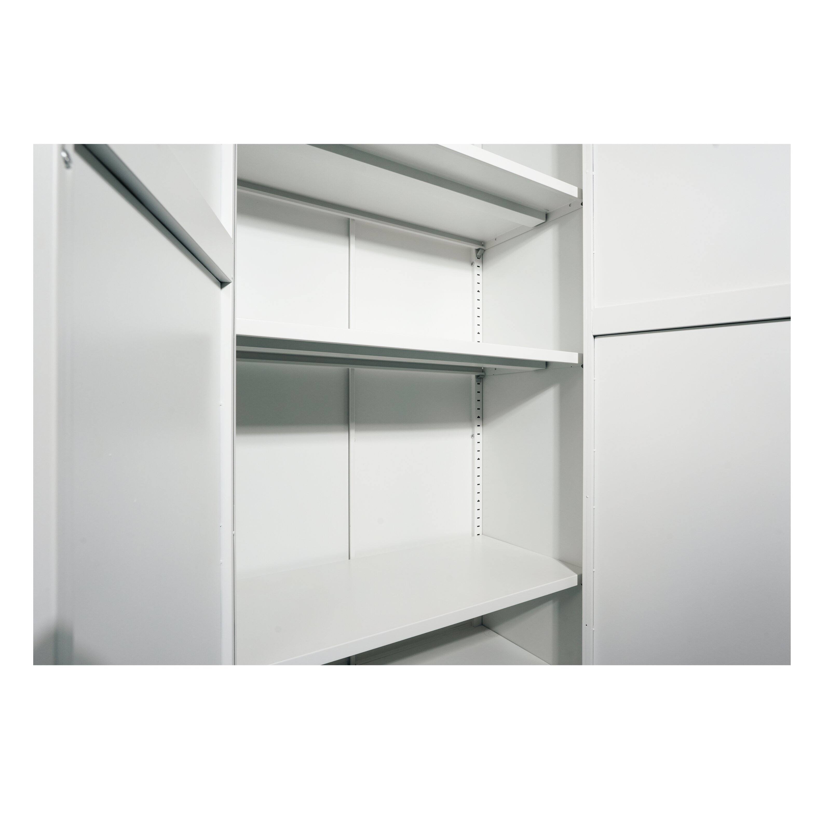 Alt View 2. Aukfa - 71" 2-Door Metal Storage Cabinet - Adjustable Shelves, for Bedroom, Living Room, Kitchen - White.