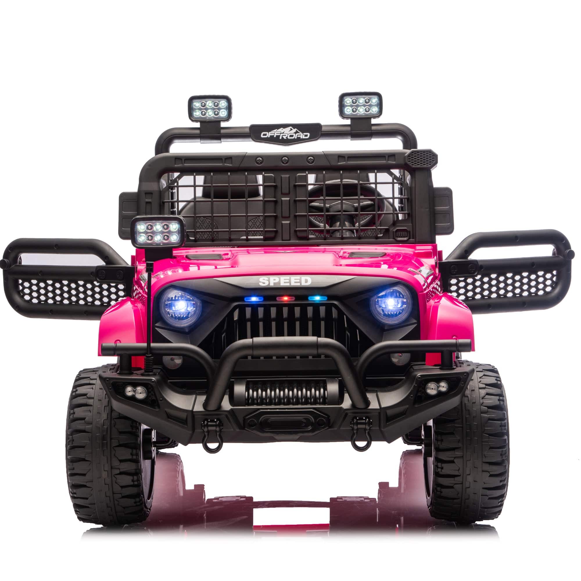 Boyel Living - 3+ 24V Kids Ride On UTV with Parents Remote Control Twin 100W Motors 4Wheel - Pink