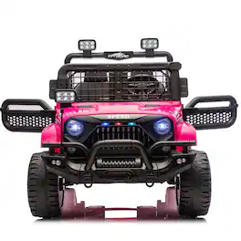 Boyel Living - 3+ 24V Kids Ride On UTV with Parents Remote Control Twin 100W Motors 4Wheel - Pink