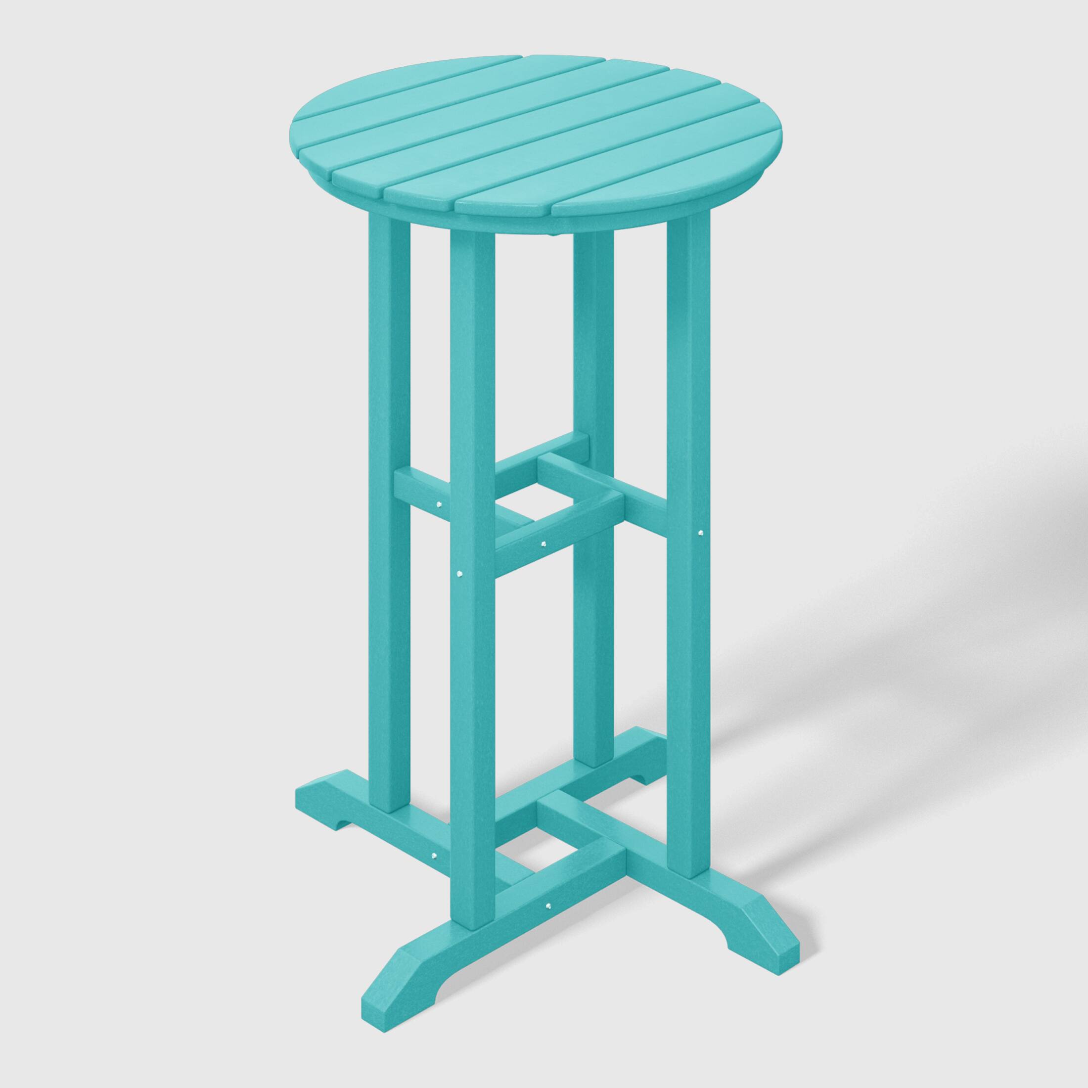 Left. WestinTrends - WestinTrends Malibu 37" Counter Height Round Outdoor Patio Bistro Bar Table - Turquoise.