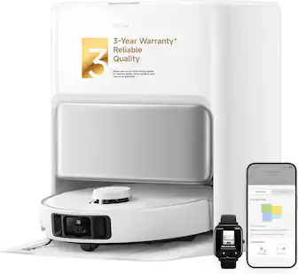 MOVA - P50 Pro Ultra Robot Vacuum and Mop, Auto Removable Mop,19000 Pa Suction, 75℃ Hot Water Self-Washing,Auto Empty&Refill - White