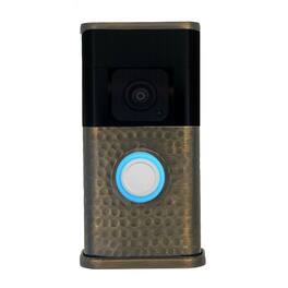 Michael Healy - Hammered Video Doorbell Cover (Ring 3, 3 Plus, 4, Battery Plus and Battery Pro) - Antique Brass