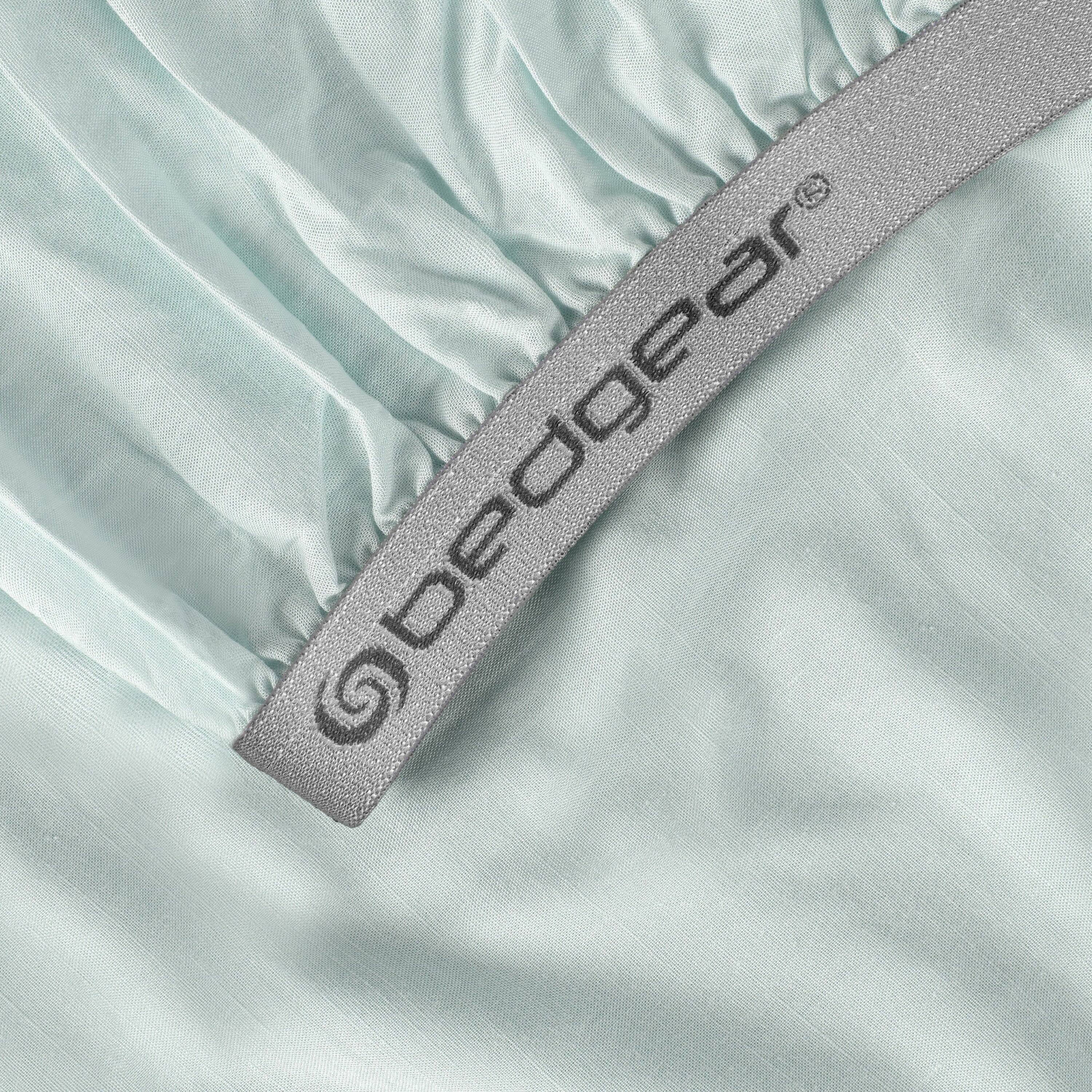 Left. Bedgear - Hyper-Linen Performance® Crib Sheet - Blue, Crib/toddler - blue.