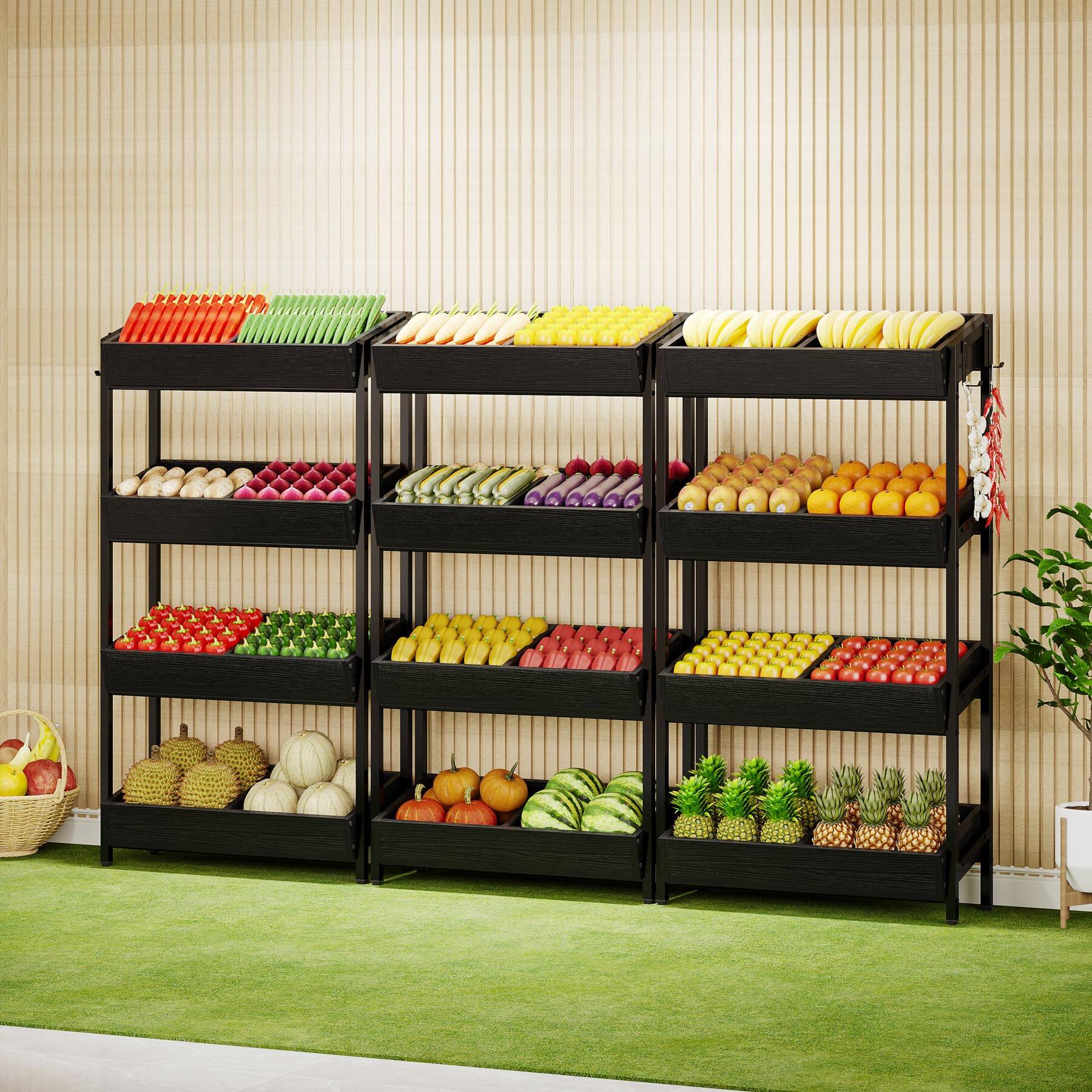 Tribesigns 4 Tier Retail Display Rack, Tiered Shelf Organizer for ...