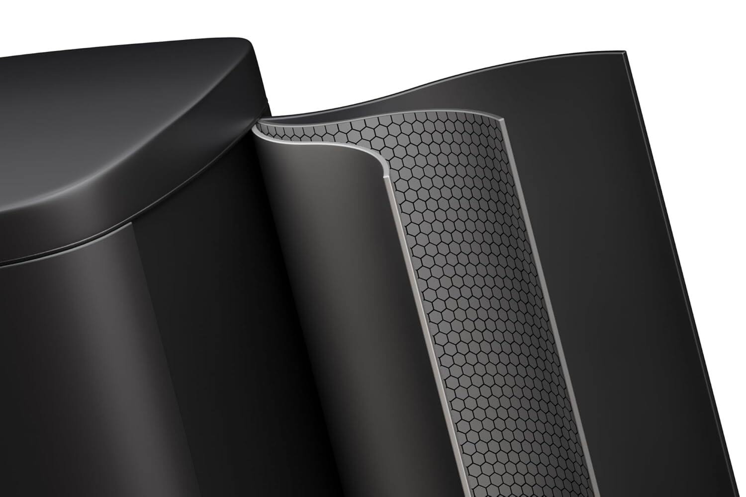 Back. Jojoka - 13.2 & 2.6 Gallon Stainless Steel Trash Can Combo with Soft-Close Lid, Step Pedal & Removable Buckets, Black - Black.