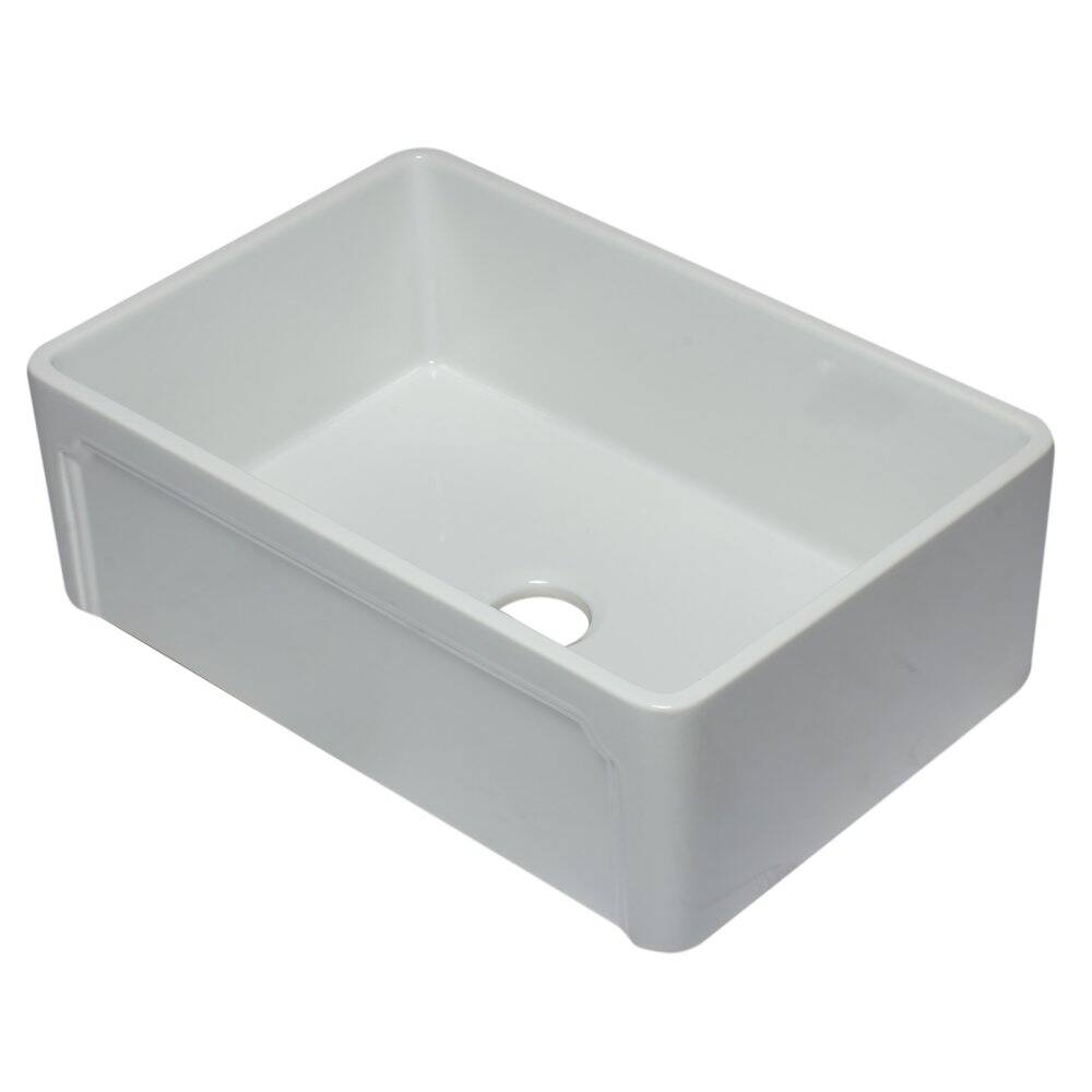 Alfi - brand 30 inch Reversible Single Fireclay Farmhouse Kitchen Sink - White