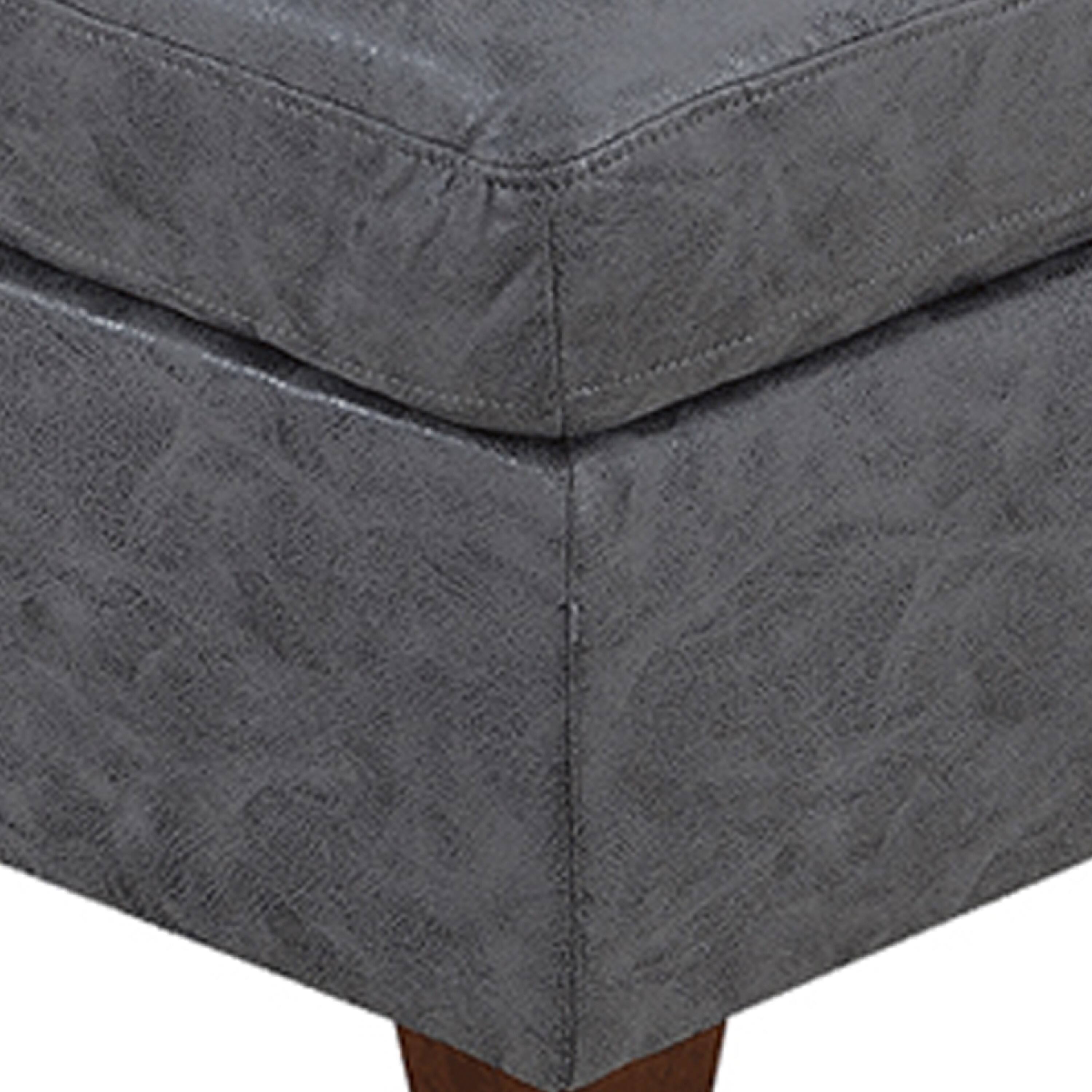 Alt View 2. Manhattan Lane - Contemporary Leatherette Rectangular tufted Ottoman - Gray.