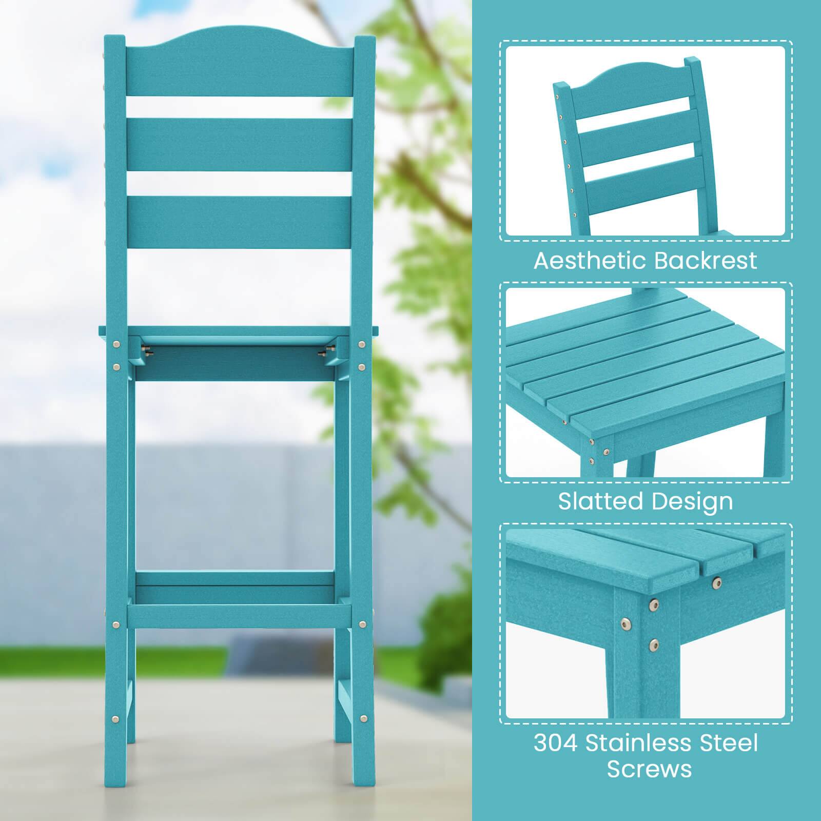 Aesthetic Backrest  
Slatted Design  
304 Stainless Steel Screws