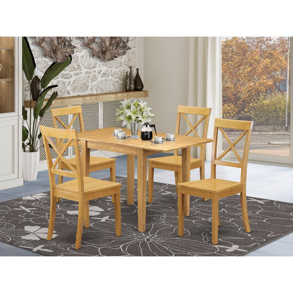 Angle. East West Furniture - Dining Room Set Oak - Brown.