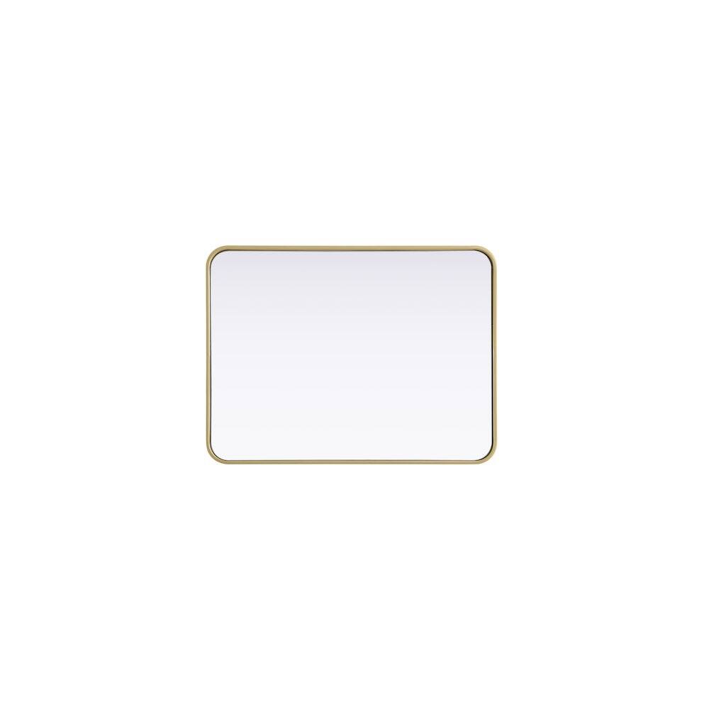 Alt View 4. Elegant Decor - Contour Metal Rectangle Mirror 24x32 in Brass - Brass.