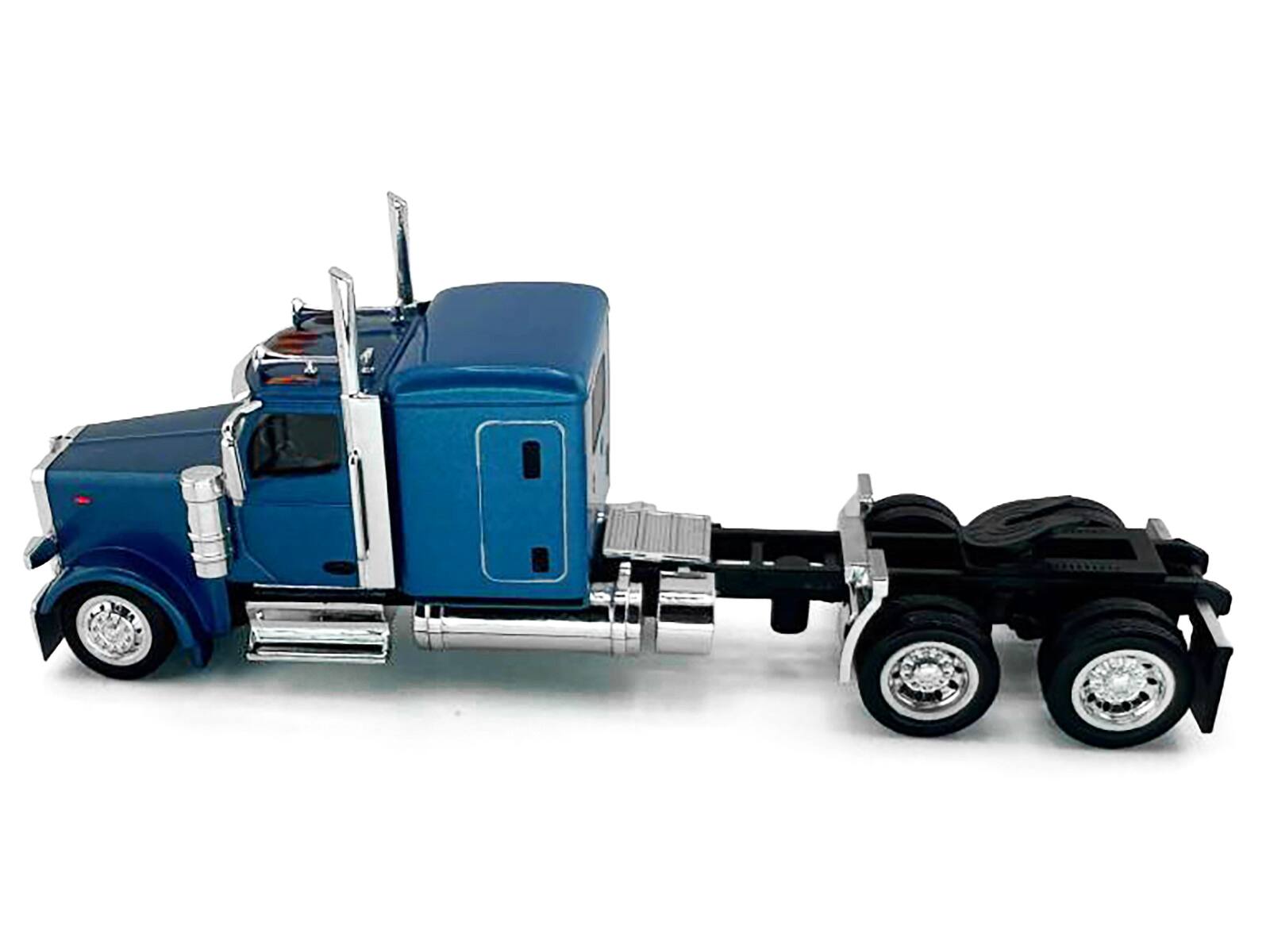 Alt View 1. HO Logistics Replicas - Peterbilt 589 Truck with 72 Inch Sleeper Blue Metallic 1/87 (HO) Scale Plastic Model Car by HO Logistics.