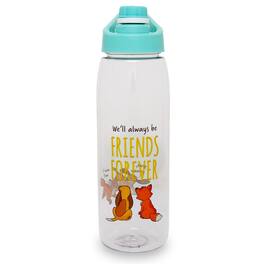 Silver Buffalo - Disney Fox and the Hound "Friends Forever" Water Bottle with Lid | 28 Ounces - Brown