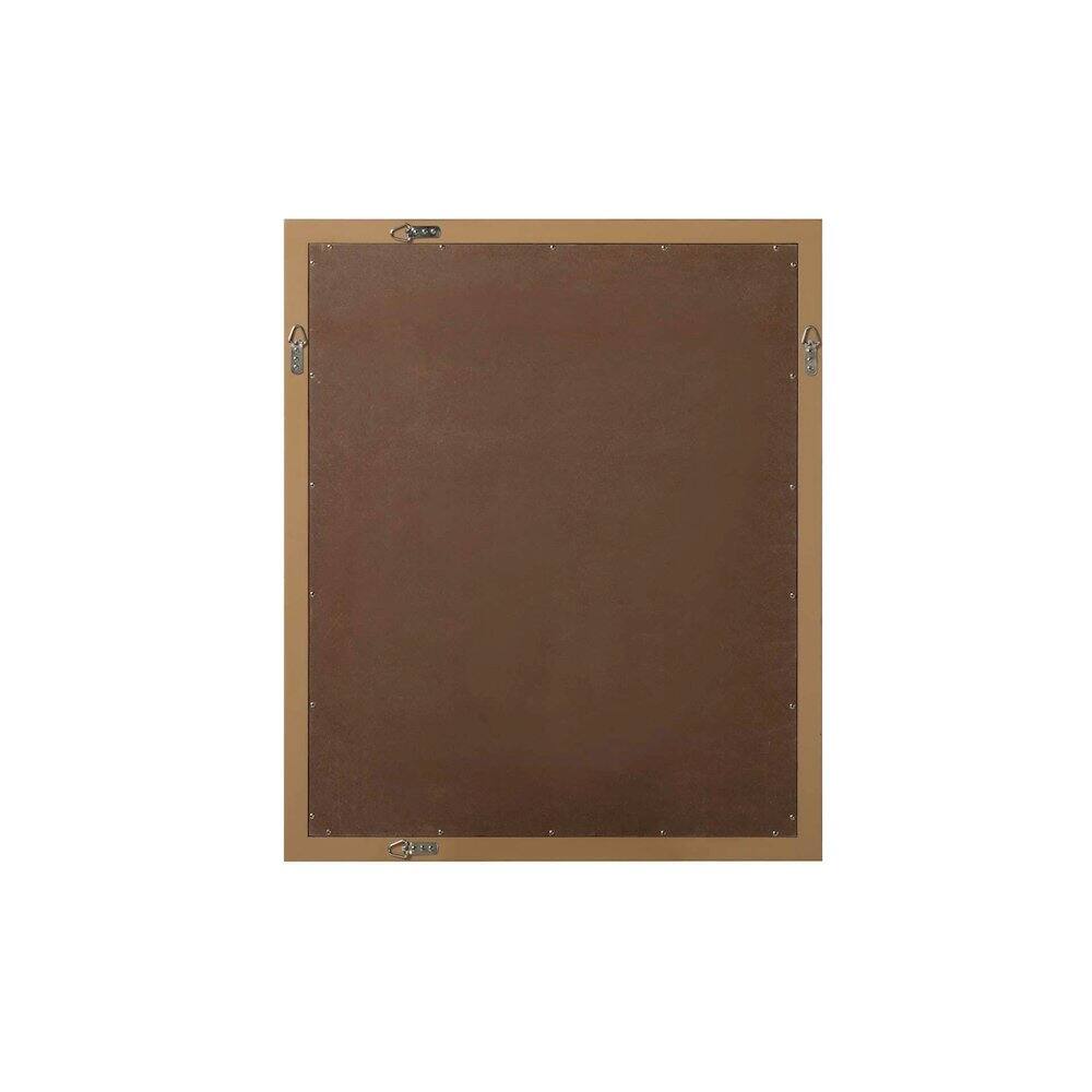 Angle. Elegant Kitchen and Bath - Noah Wooden Rectangle Mirror 30 x 36 in Honey Teak - Honey Teak.