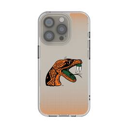 Keyscaper - NCAA - Florida A&M Rattlers Linen Logo iPhone Clear Case - 14 - Multicolor