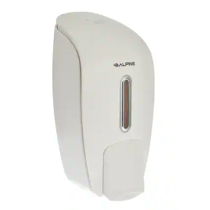 Front. Alpine Industries - 27 oz. Surface Mounted Hand Soap Dispenser - White.