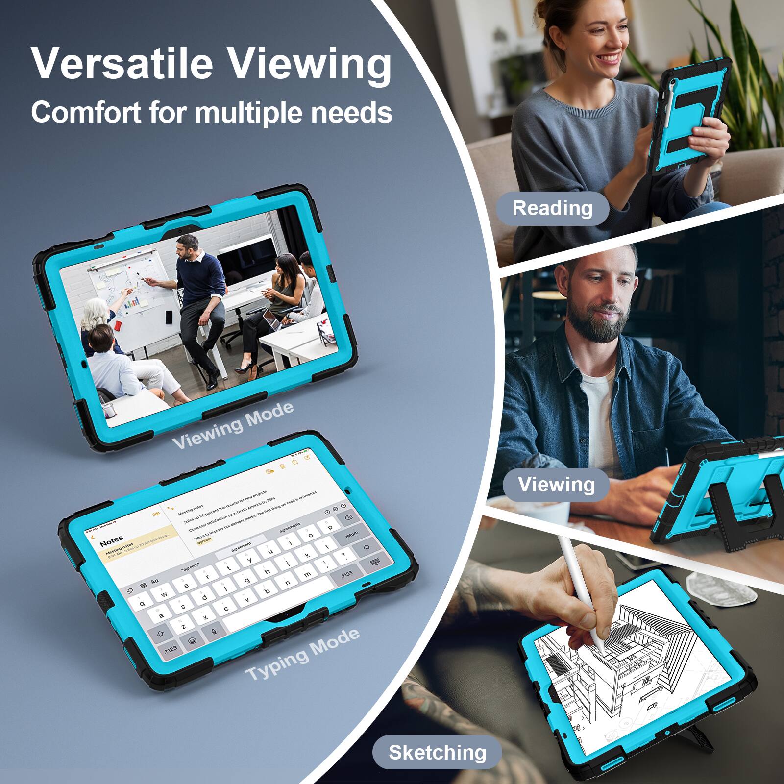 Versatile Viewing Comfort for multiple needs

Reading Mode
Viewing Mode
Typing Mode
Sketching