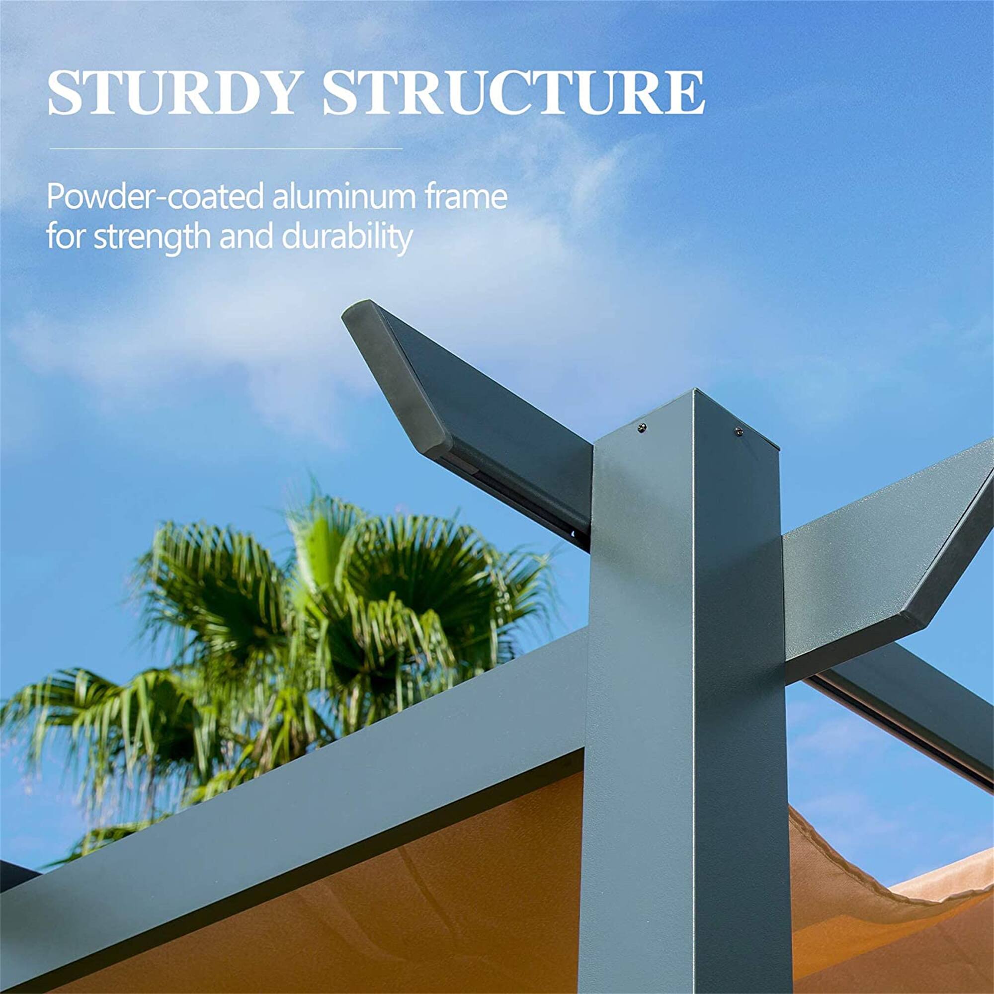 STURDY STRUCTURE

Powder-coated aluminum frame for strength and durability