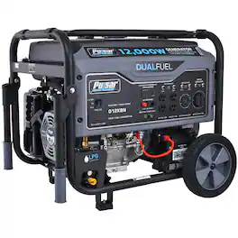 Pulsar - G12KBN 12000W Peak 9500W Running Dual Fuel Portable Generator Electric Start Transfer Switch RV Ready CARB