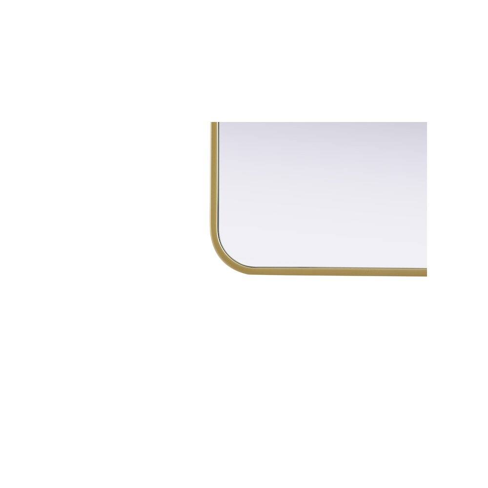 Back. Elegant Decor - Contour Metal Square Mirror 30x30 in Brass - Brass.