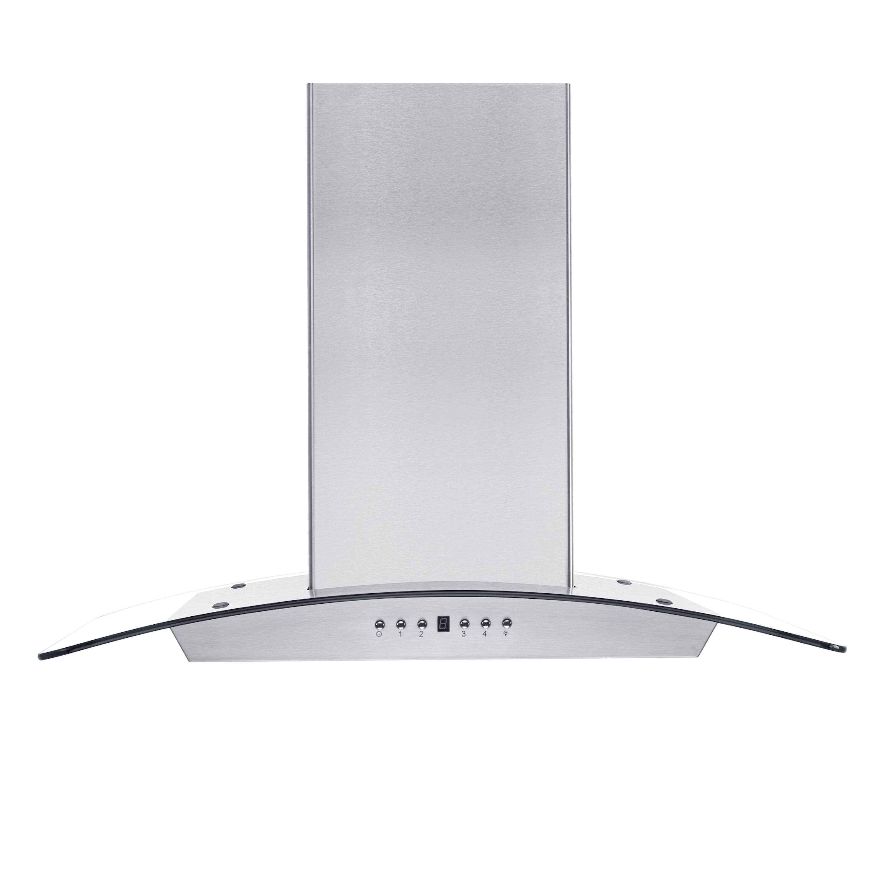 Front. ZLINE - ZLINE 30 in.  Wall Mount Range Hood in Stainless Steel & Glass with Crown Molding (KZCRN-30) - Stainless Steel.