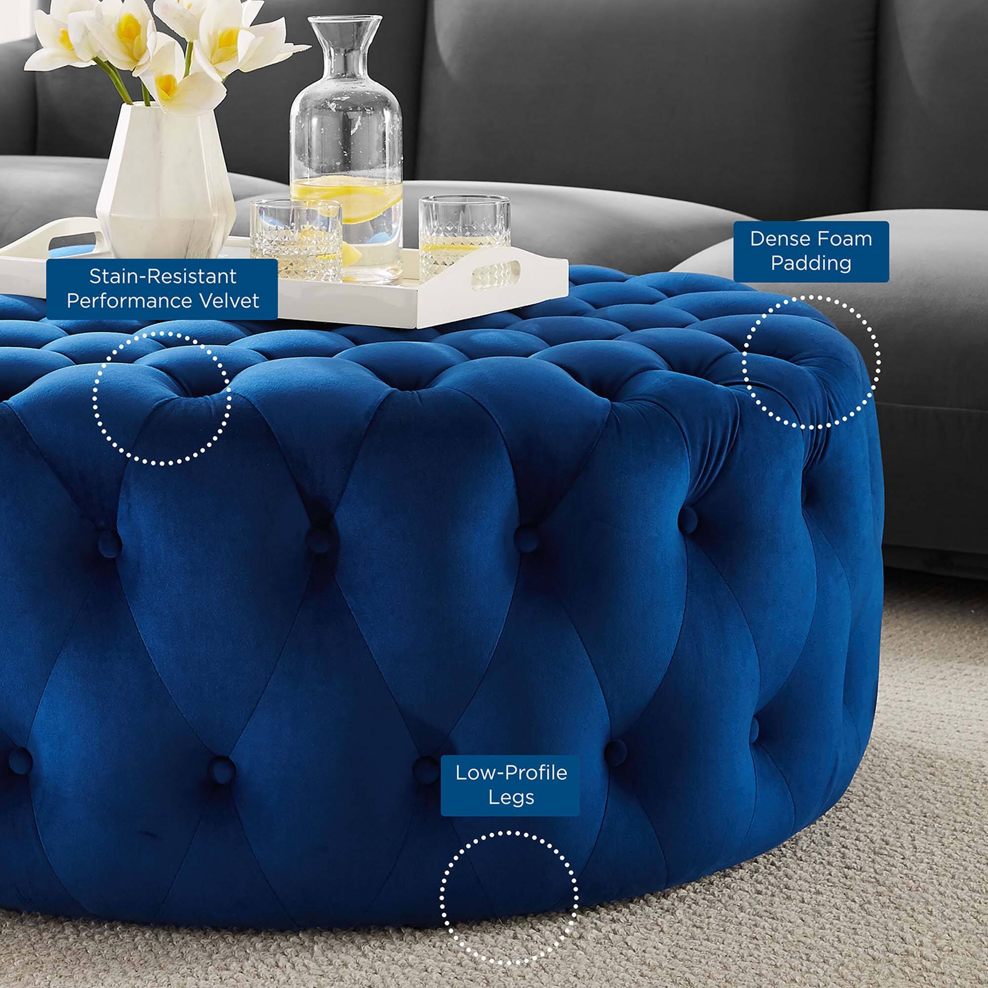 - Stain-Resistant Performance Velvet
- Dense Foam Padding
- Low-Profile Legs