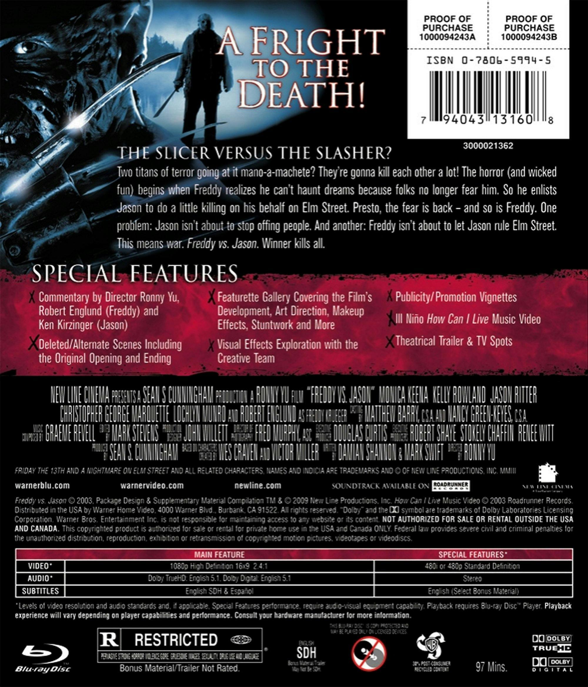 Back. Freddy vs. Jason [Blu-ray].
