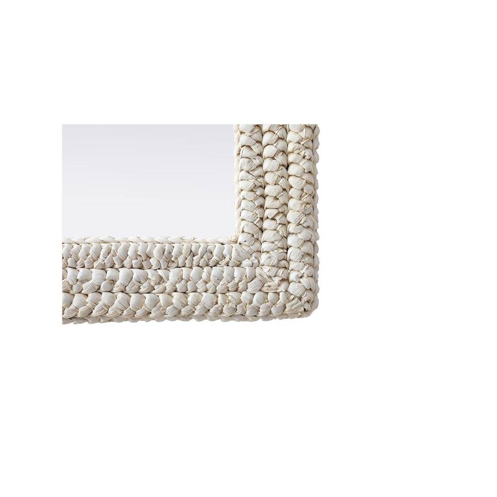 Back. Elegant Decor - Rectangle Cornhusk Mirror 27x36 in Linen White - Linen White.