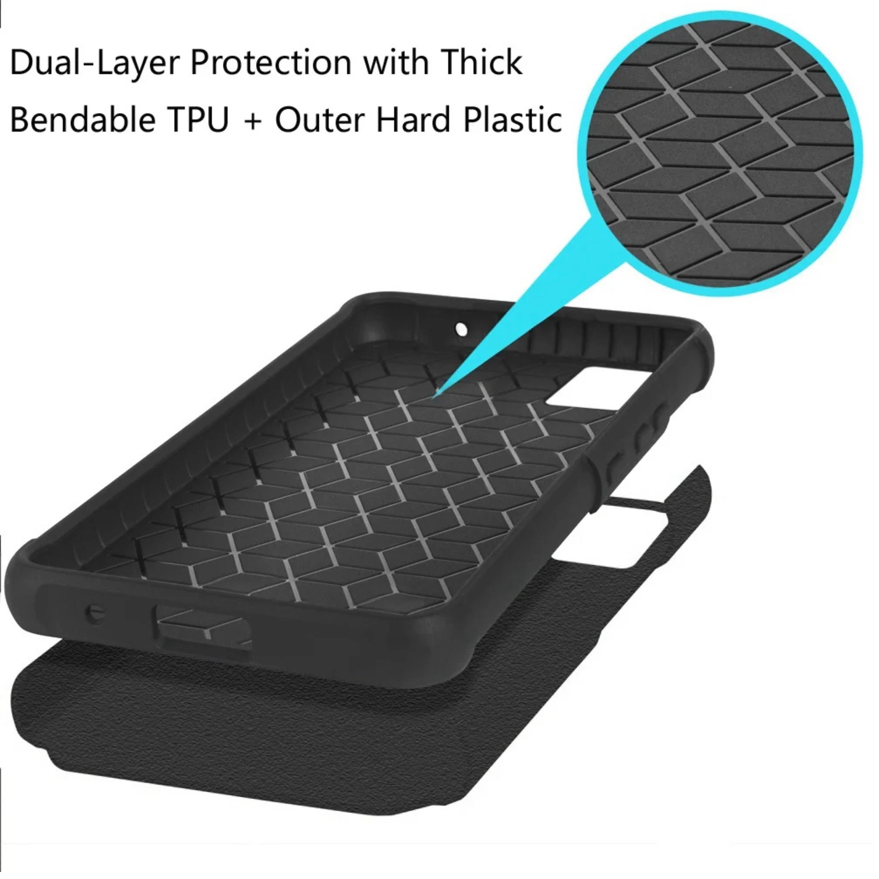 Dual-Layer Protection with Thick Bendable TPU + Outer Hard Plastic