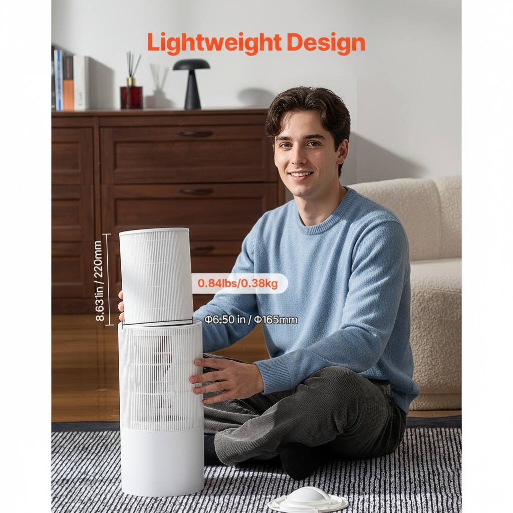 Lightweight Design  
220mm / 8.631in  
0.84lbs / 0.38kg  
6.50 in / 165mm