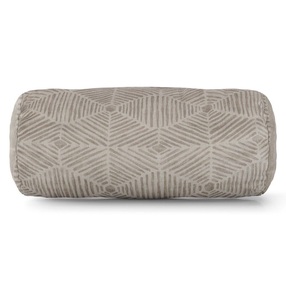 Front. Majestic Home - Bolster Pillow Charlie Beige Metallic - Beige.