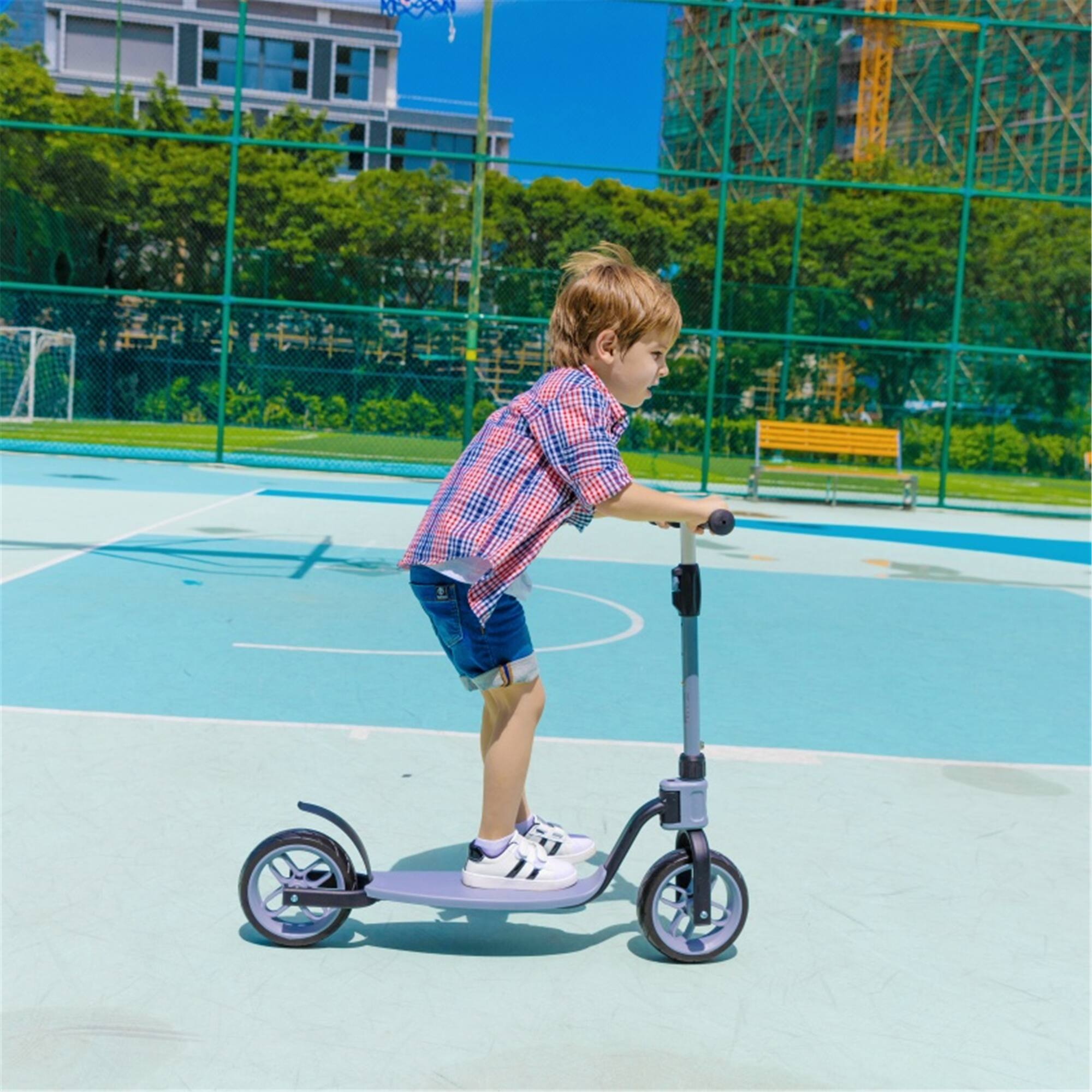 Alt View 8. GoTrax - KS8 Kids Kick Scooter for Ages 5+, 8" Wheels, Adjustable Handlebar, Foldable Design - Blue.