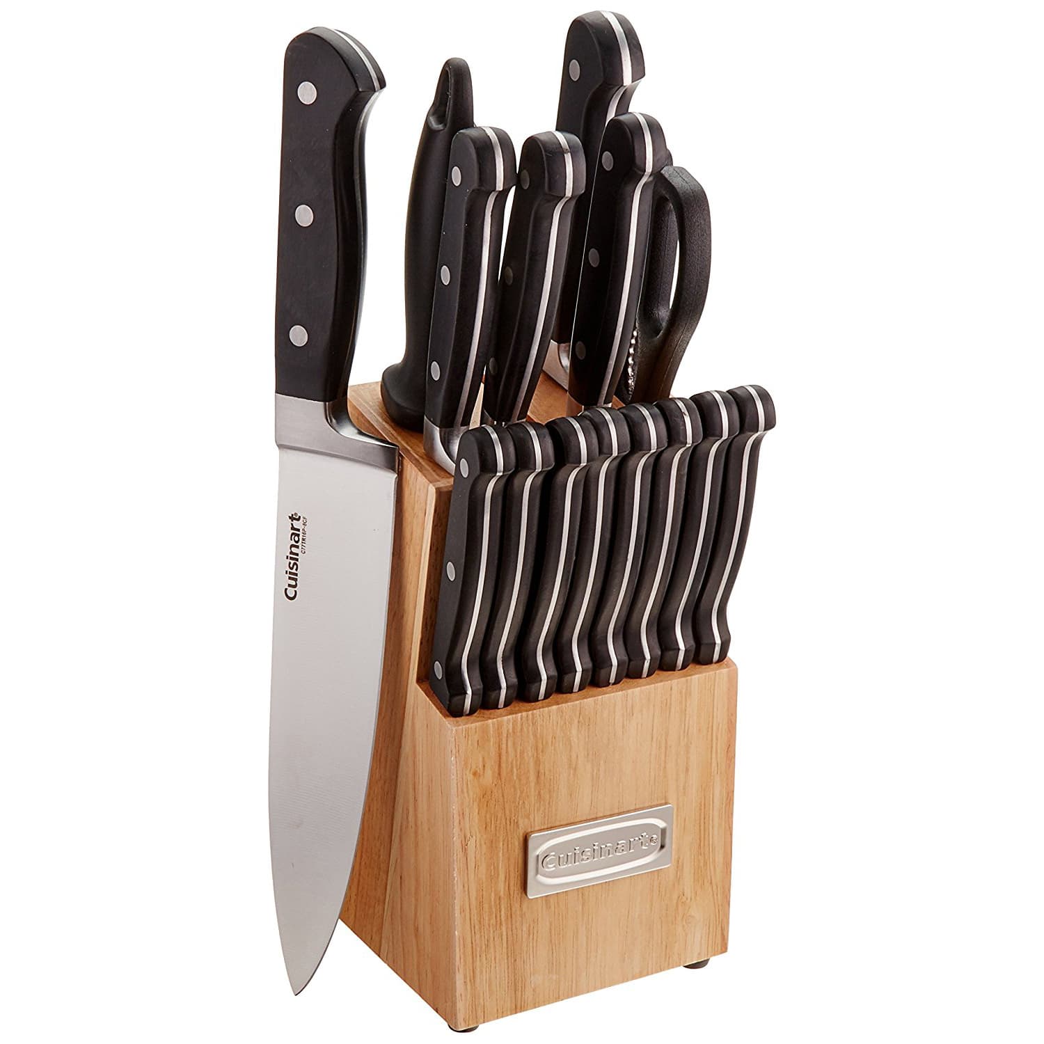 Cuisinart - Triple Rivet 16 Piece Knife Block Set C77TR-16P - Black|Stainless Steel