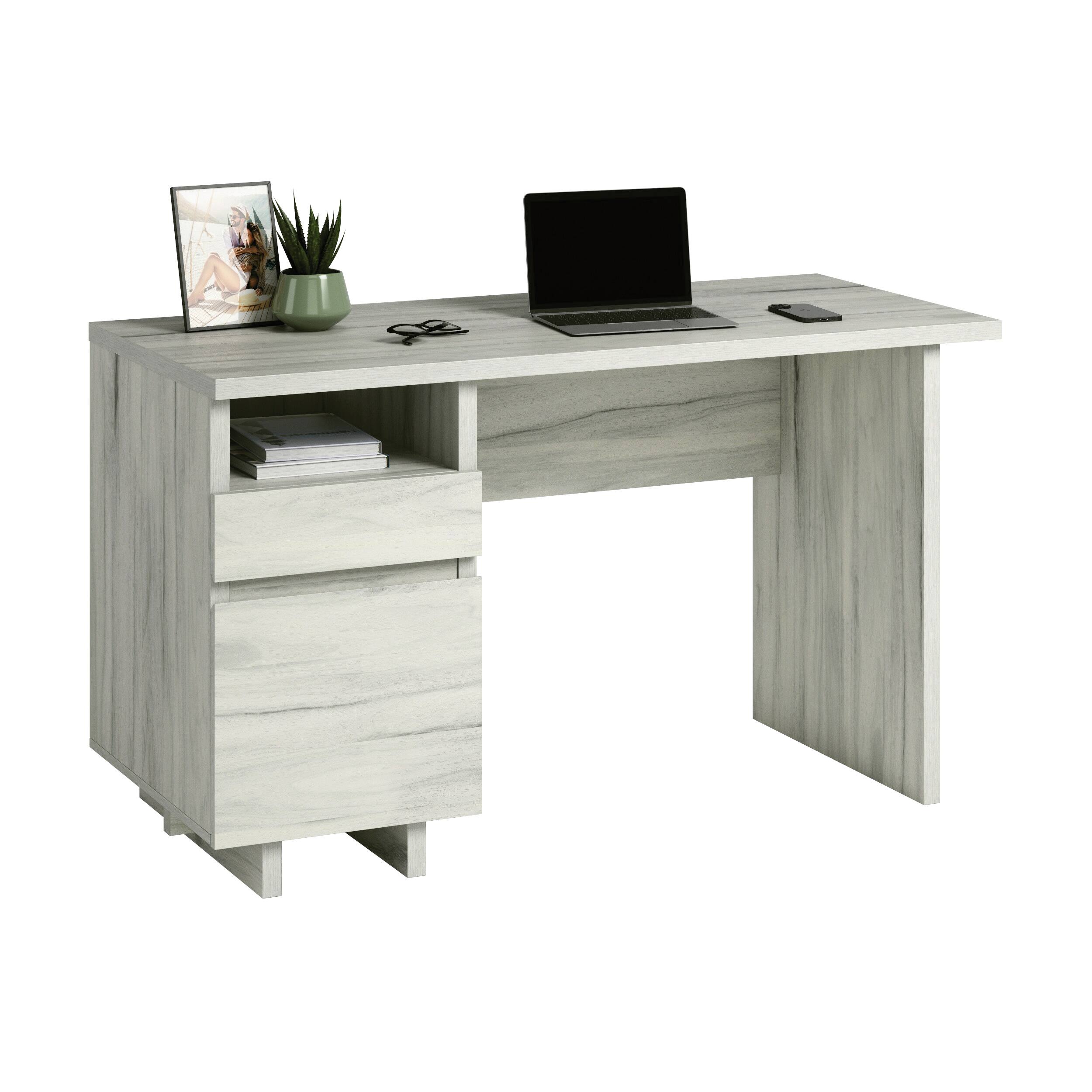 Alt View 9. Glintex - Corner Desk – 52" Workstation with 1" Thick Desktop, Smooth-Glide Storage Drawer & File Drawer for Home Office or Study - White.