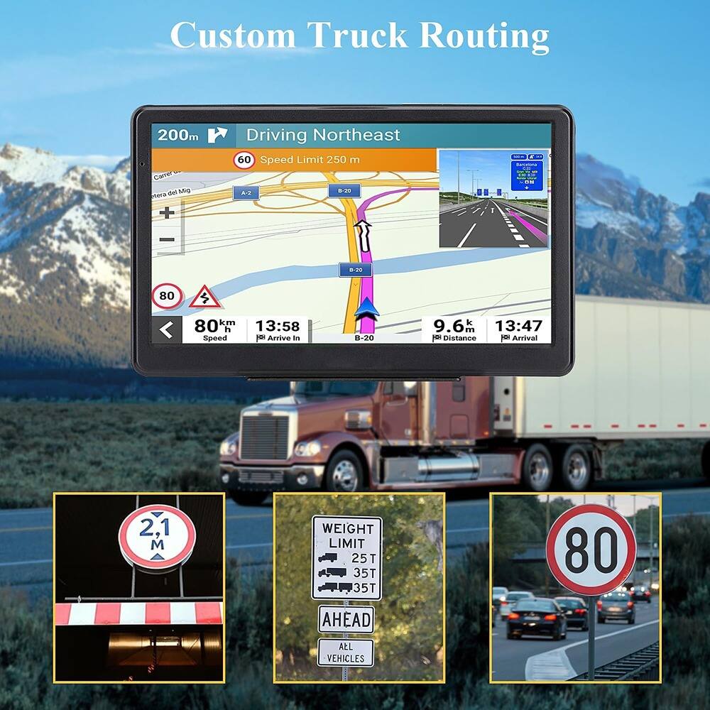 Custom Truck Routing

Driving Northeast  
200m  
Speed Limit 250 m  
A-2 .2 - B-20  
80 km/h  
13:58  
Speed  
Arrive in B-20  
9.6 km  
13:47  
Distance  
1 Arrival  
2,1 M  
WEIGHT LIMIT  
25T  
35T  
35T  
AHEAD  
ALL VEHICLES  
80