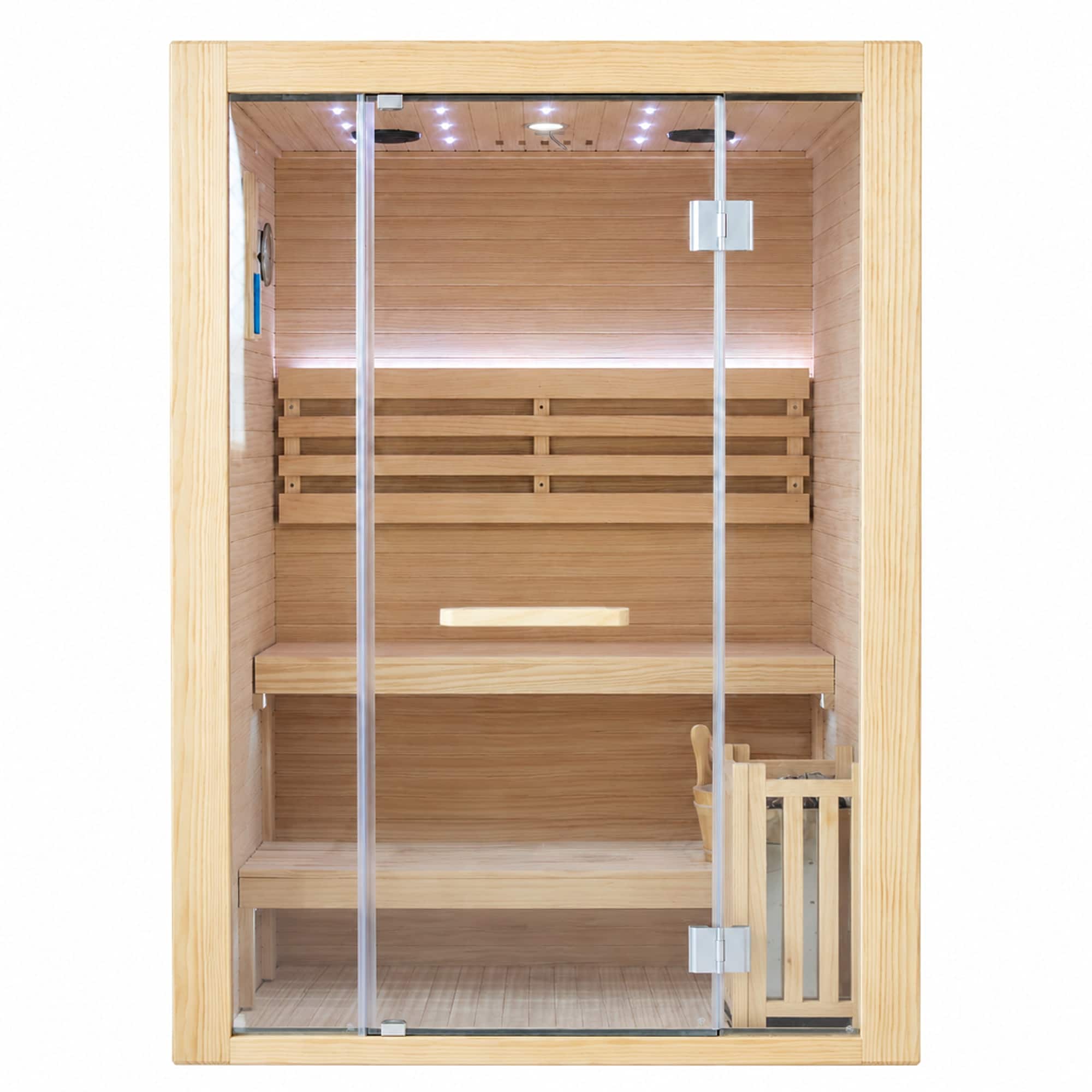 RYHNUYNE - 2 Person Sauna, 3000W Metal Heater, Chilean Pine Wood, Home Spa Room, 90 C Max Temp - Ameican White Oak price history on PriceWatchPro