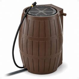 FCMP Outdoor - RC4000 50 Gallon Outdoor Rain Water Catcher Barrel Container - Brown