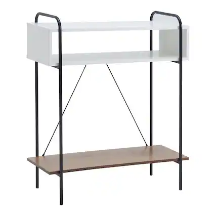Front. Furniture of America - Shaye White 2-Shelf Wood Console Table - White.
