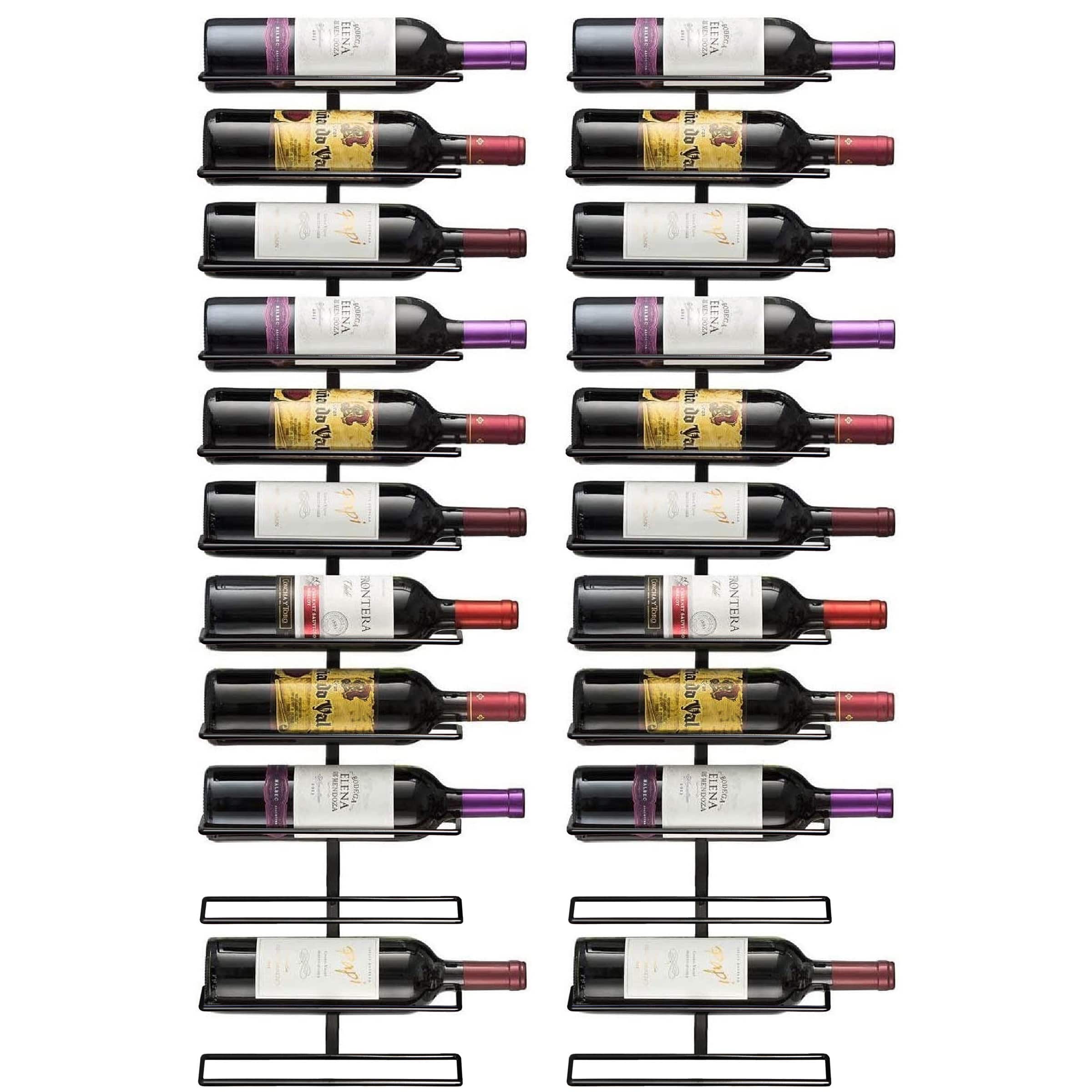 Sorbus - Wall-Mounted Metal Wine Racks - 12/24/36 Bottles Capacity - Jet Black