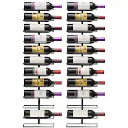 Sorbus - Wall-Mounted Metal Wine Rack - 24 Bottles - Jet Black