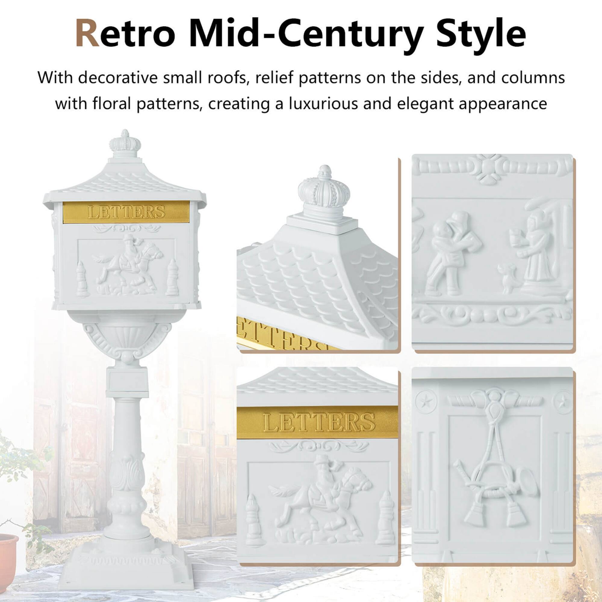 Retro Mid-Century Style

With decorative small roofs, relief patterns on the sides, and columns with floral patterns, creating a luxurious and elegant appearance

LETTERS