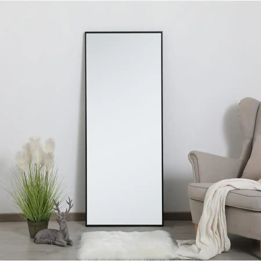 Shape Rectangle Form Elegant Decor Metal frame rectangle mirror 24 inch Black - Best Buy
