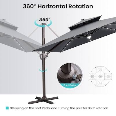 360° Horizontal Rotation

Stepping on the Foot Pedal and Turning the pole for 360° Rotation