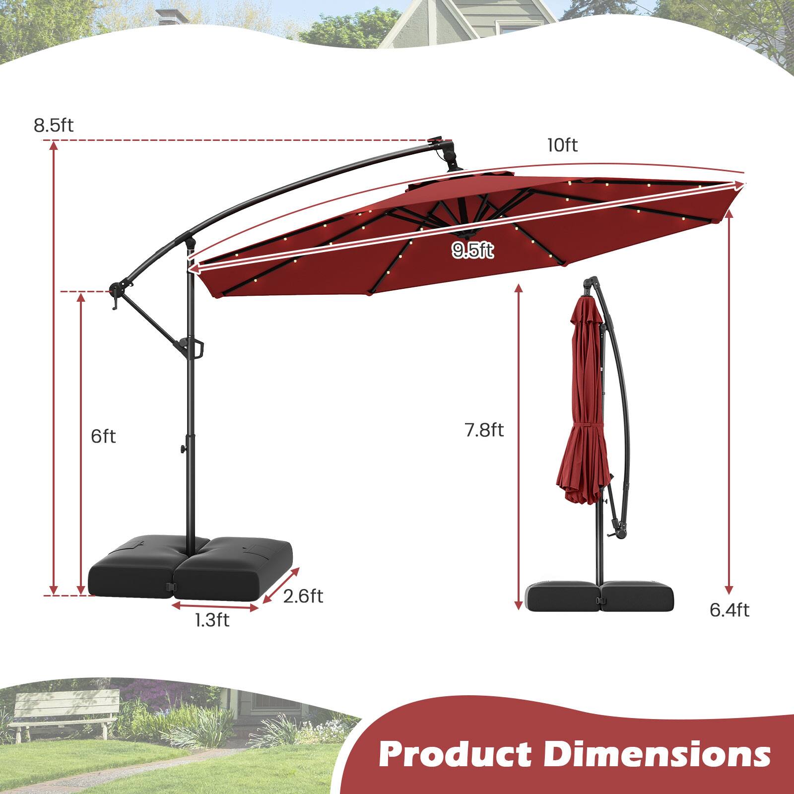 Product Dimensions: 8.5ft, 10ft, 9.5ft, 6ft, 7.8ft, 1.3ft, 2.6ft, 6.4ft