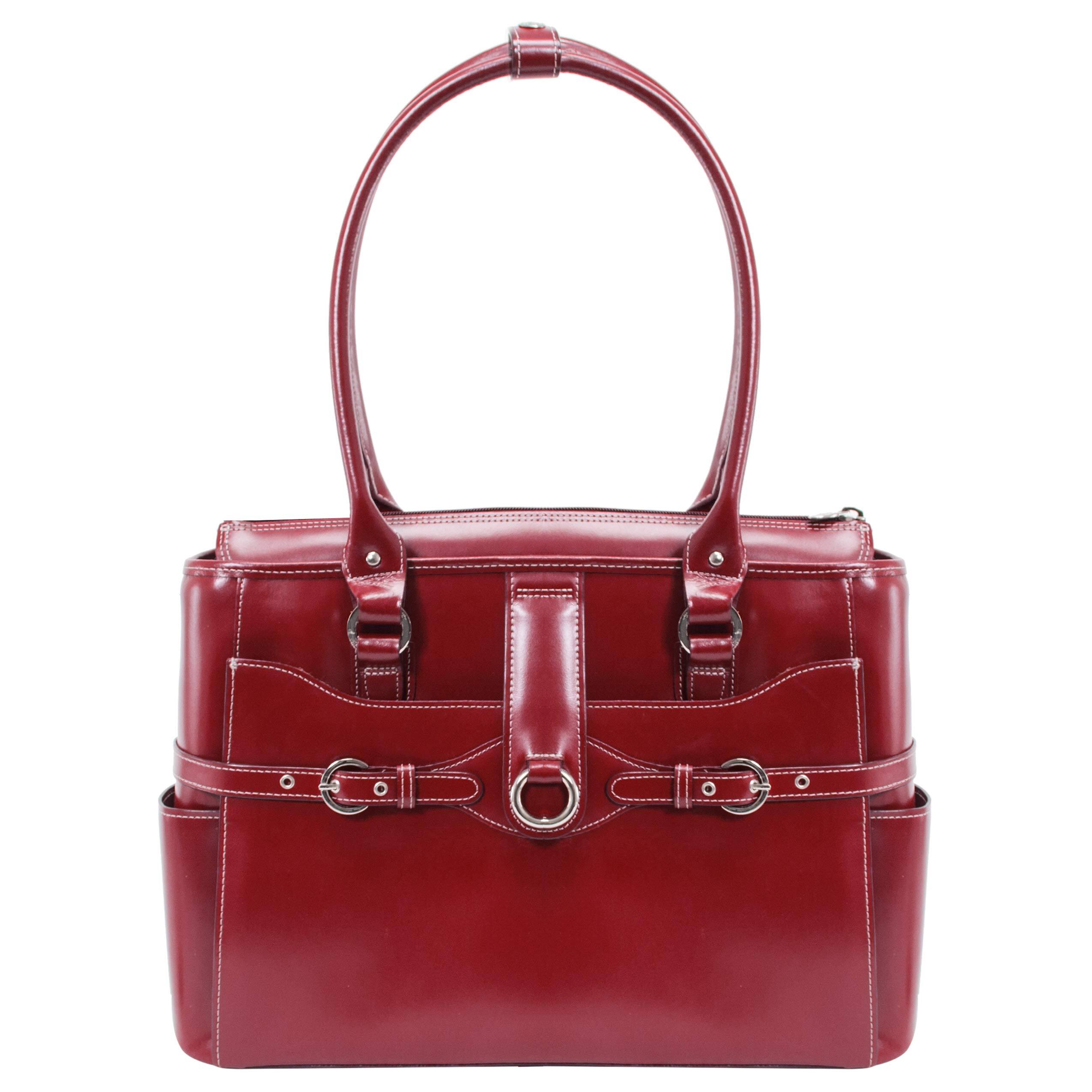 Alt View 3. McKleinUSA - 15-inch Laptop Briefcase Top Grain Cowhide Leather Women's Business Shoulder Bag Tablet Pocket - Red.