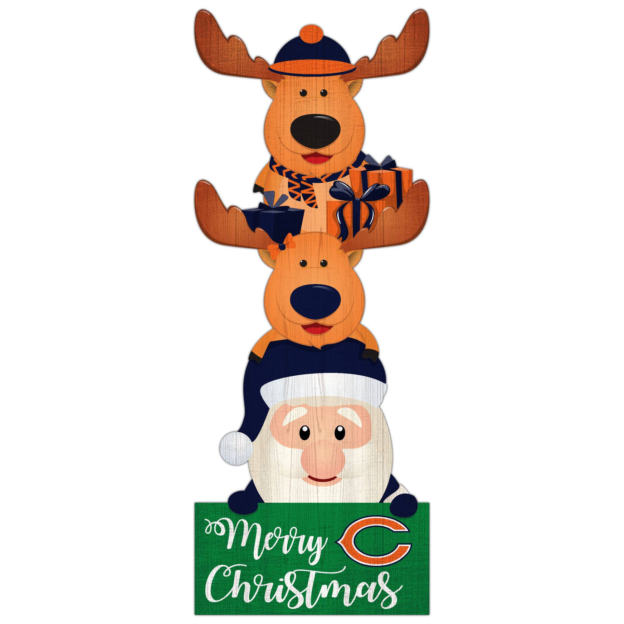 Fan Creations - Chicago Bears 31'' Santa Stack Leaner - Multicolor